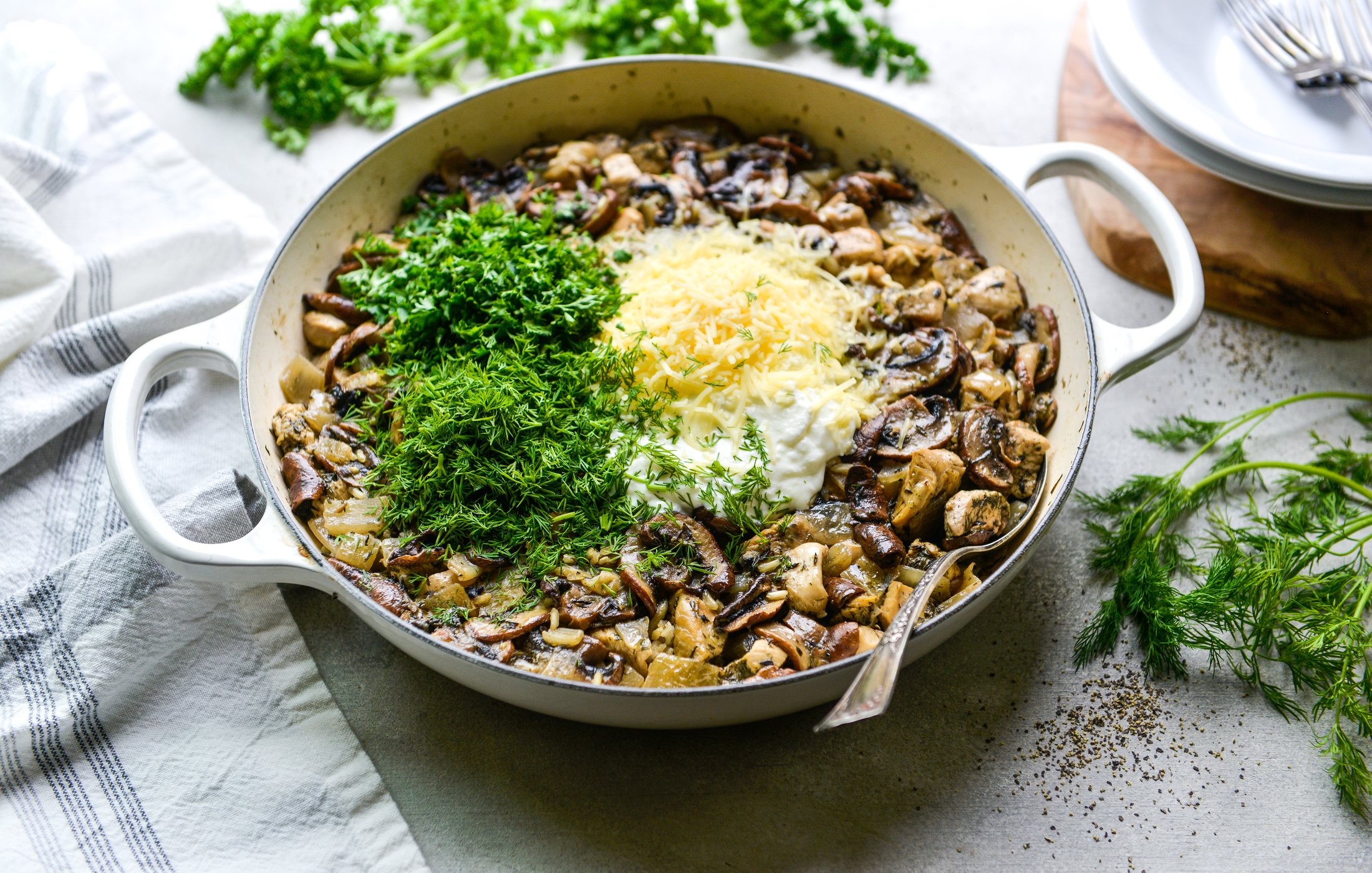 Mushroom Chicken and Rice Stovetop Casserole | Nourishing Meals®